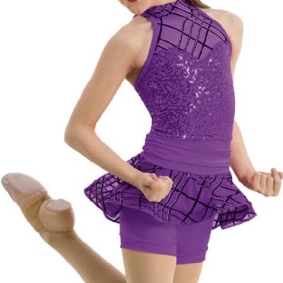 WEISSMAN Dance Costume ballet jazz purple Man Like That 10833 Child MC 10/12 - Picture 1 of 11